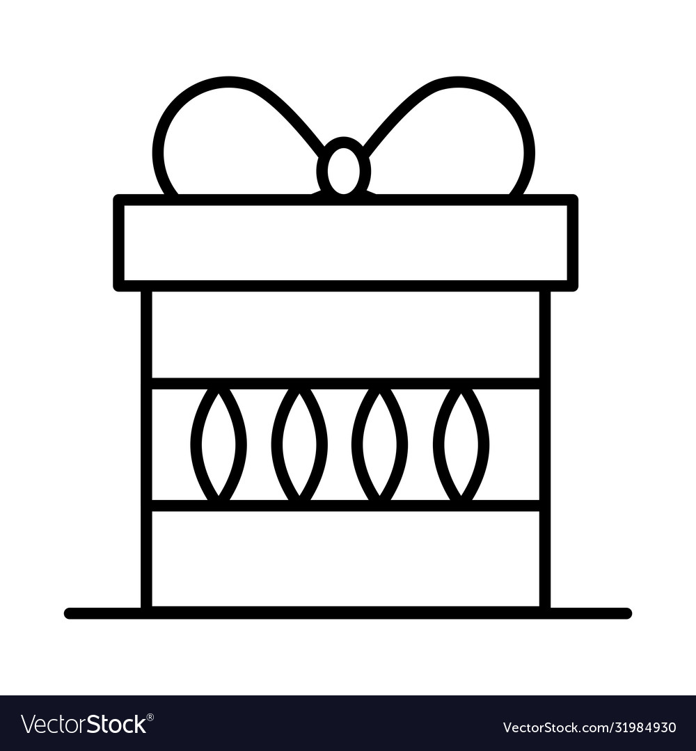 Wrapped gift box celebration line style icon