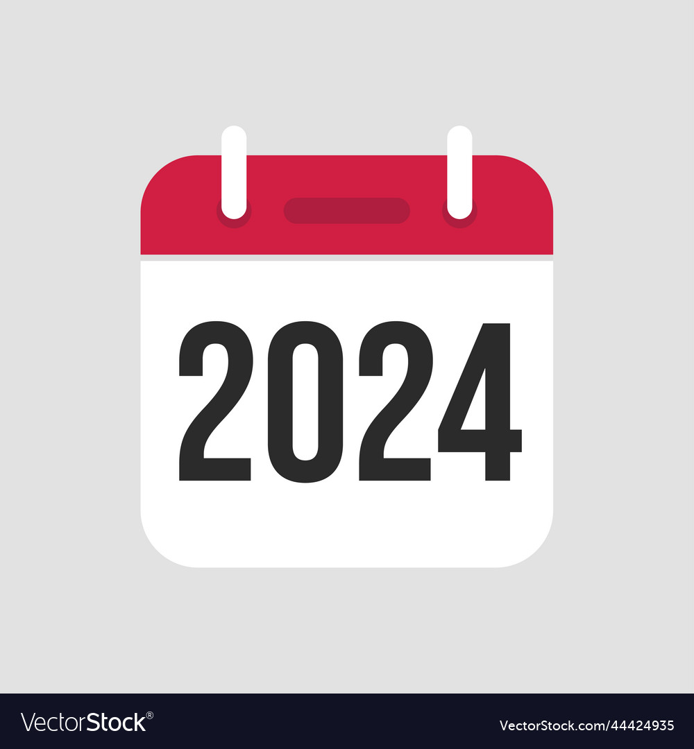 2024 calendar icon symbol Royalty Free Vector Image