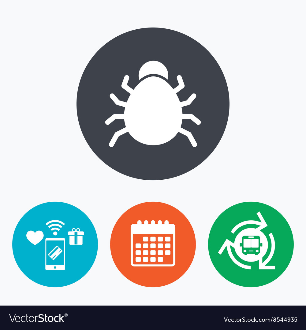 Bug sign icon virus symbol software error Vector Image