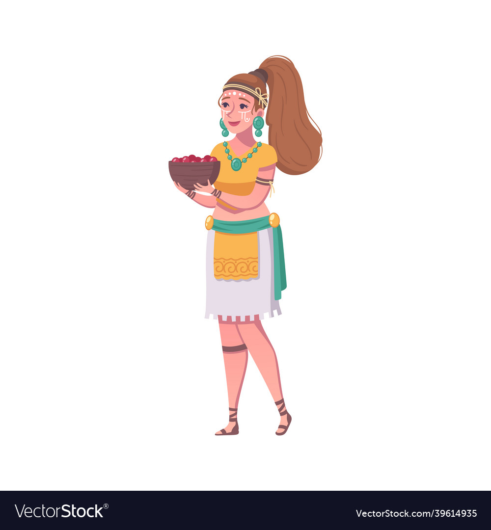 Cartoon mayan woman Royalty Free Vector Image - VectorStock