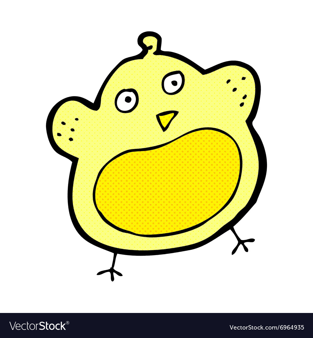 Comic cartoon fat bird Royalty Free Vector Image