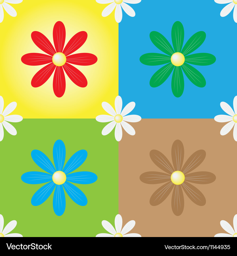 Daisy seamless background Royalty Free Vector Image