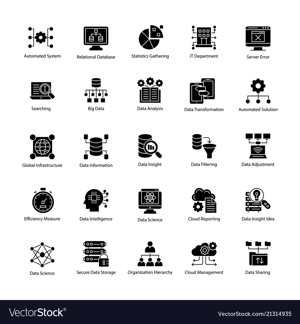 Data Science Icon Set - Insights & Analytics