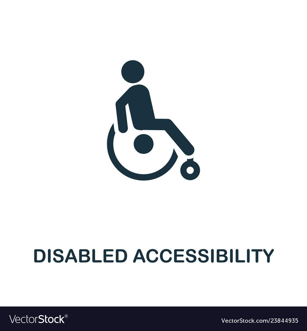 Disabled accessibility icon monochrome style Vector Image