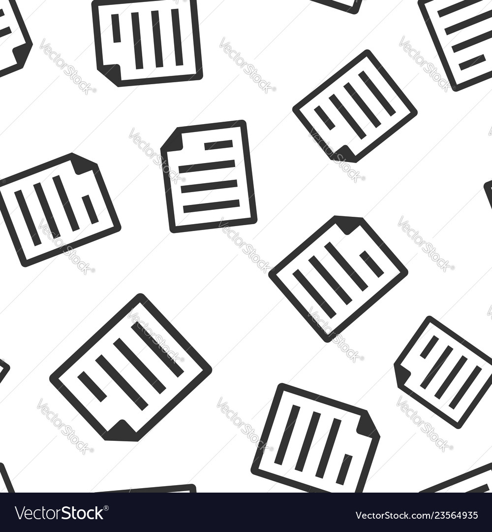 Document note icon seamless pattern background vector image Document note icon seamless pattern background