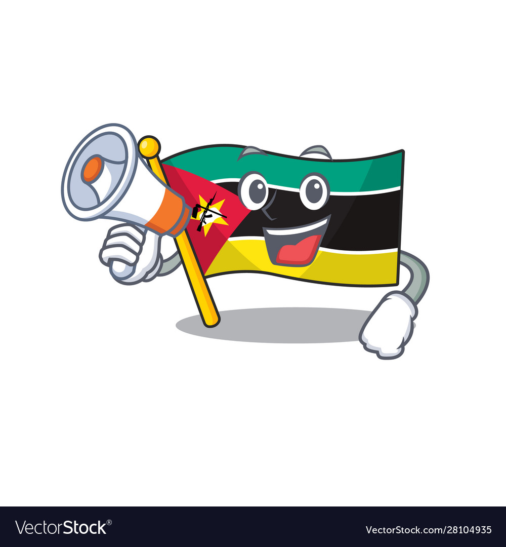 Funny cartoon style flag mozambique