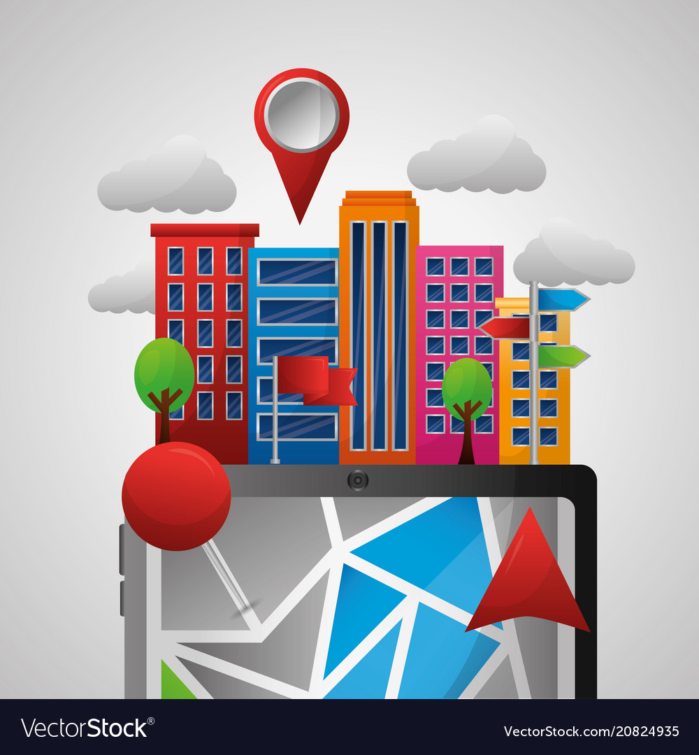 Gps navigation application vector image Gps navigation application
