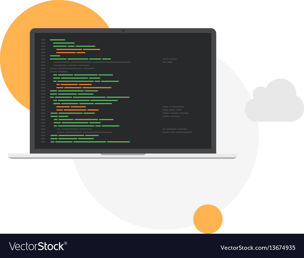 Laptop programming development system flat