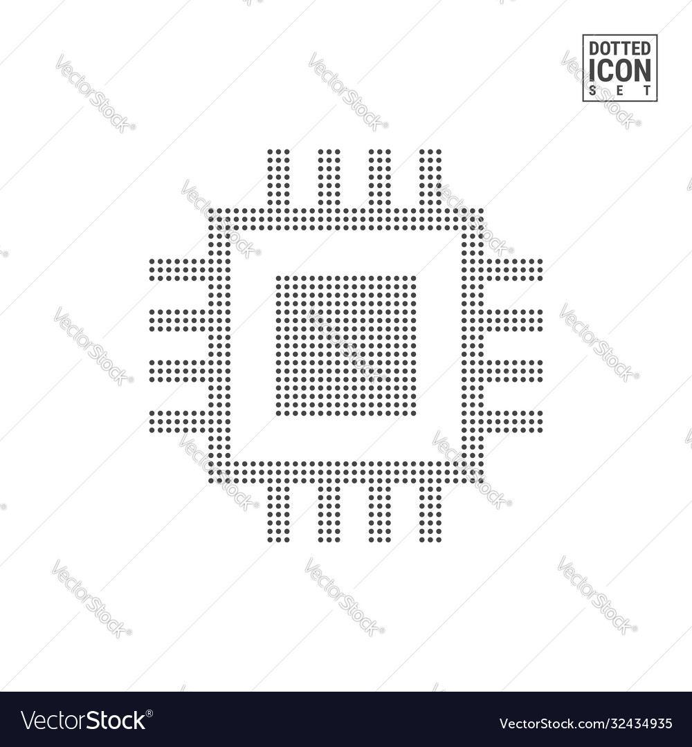 Microchip dot pattern icon dotted vector image Microchip dot pattern icon dotted
