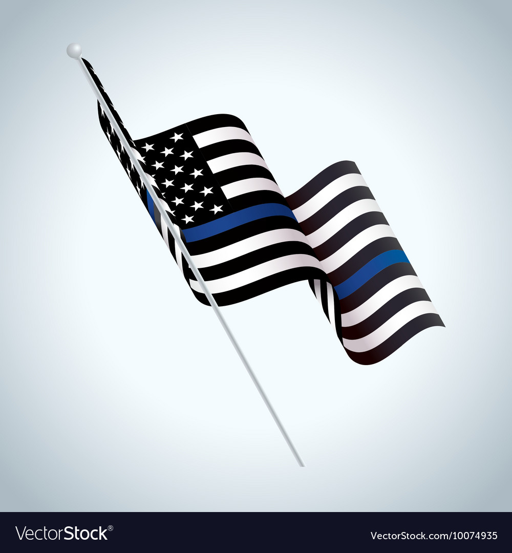 Police support flag waving Royalty Free Vector Image