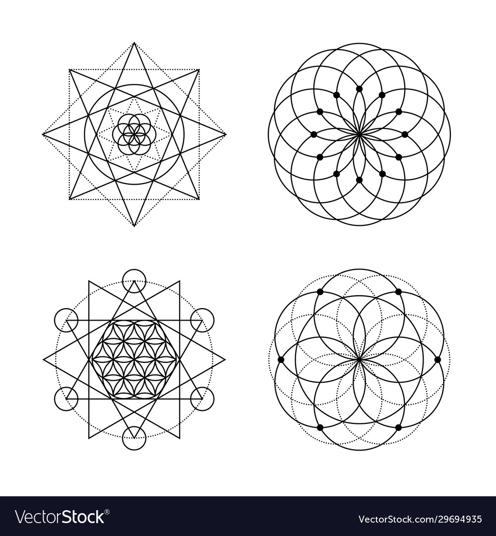 Sacred geometry set Royalty Free Vector Image - VectorStock