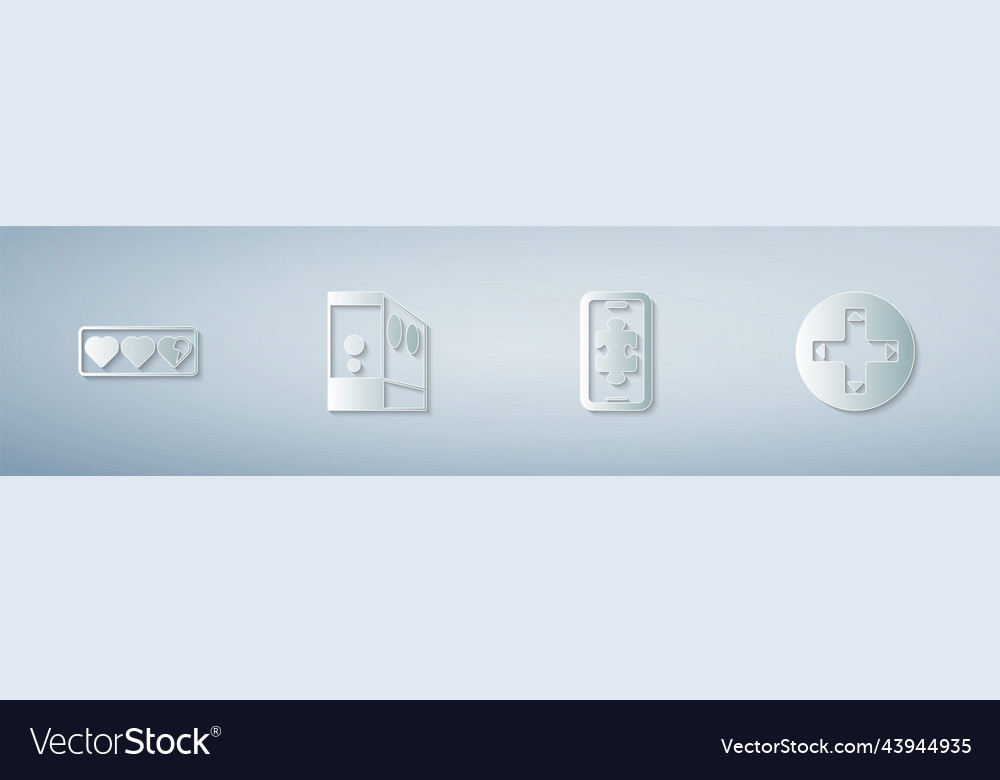 Set game life bar case of computer mobile gaming vector image Set game life bar case of computer mobile gaming