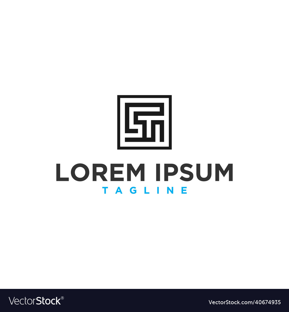 St monogram logo design inspiration Royalty Free Vector