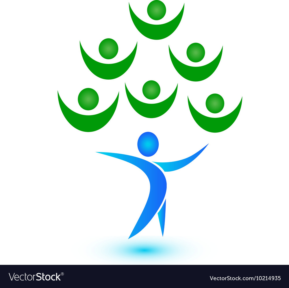 Teamwork tree logo Royalty Free Vector Image - VectorStock