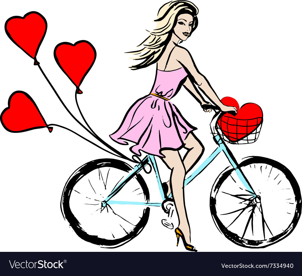 Download Bike with balloons Royalty Free Vector Image - VectorStock