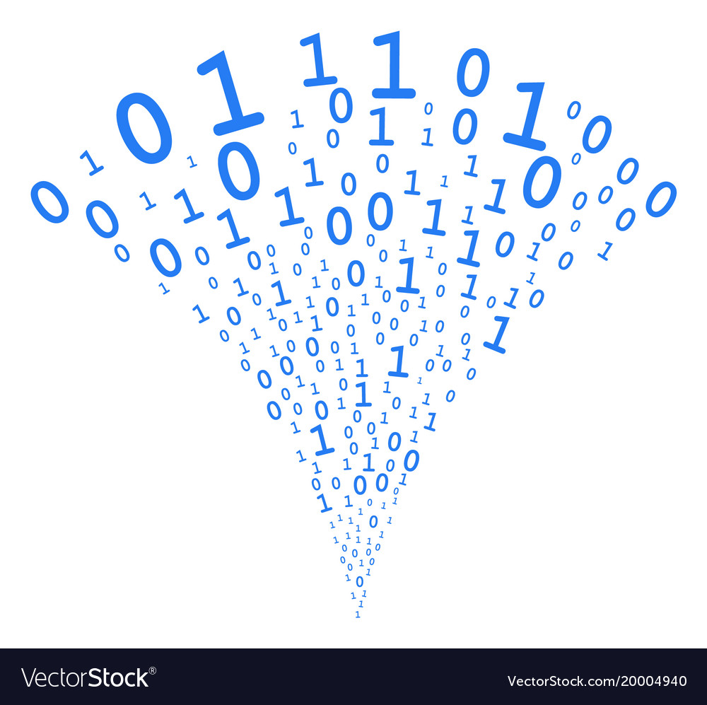 Binary digits fountain stream