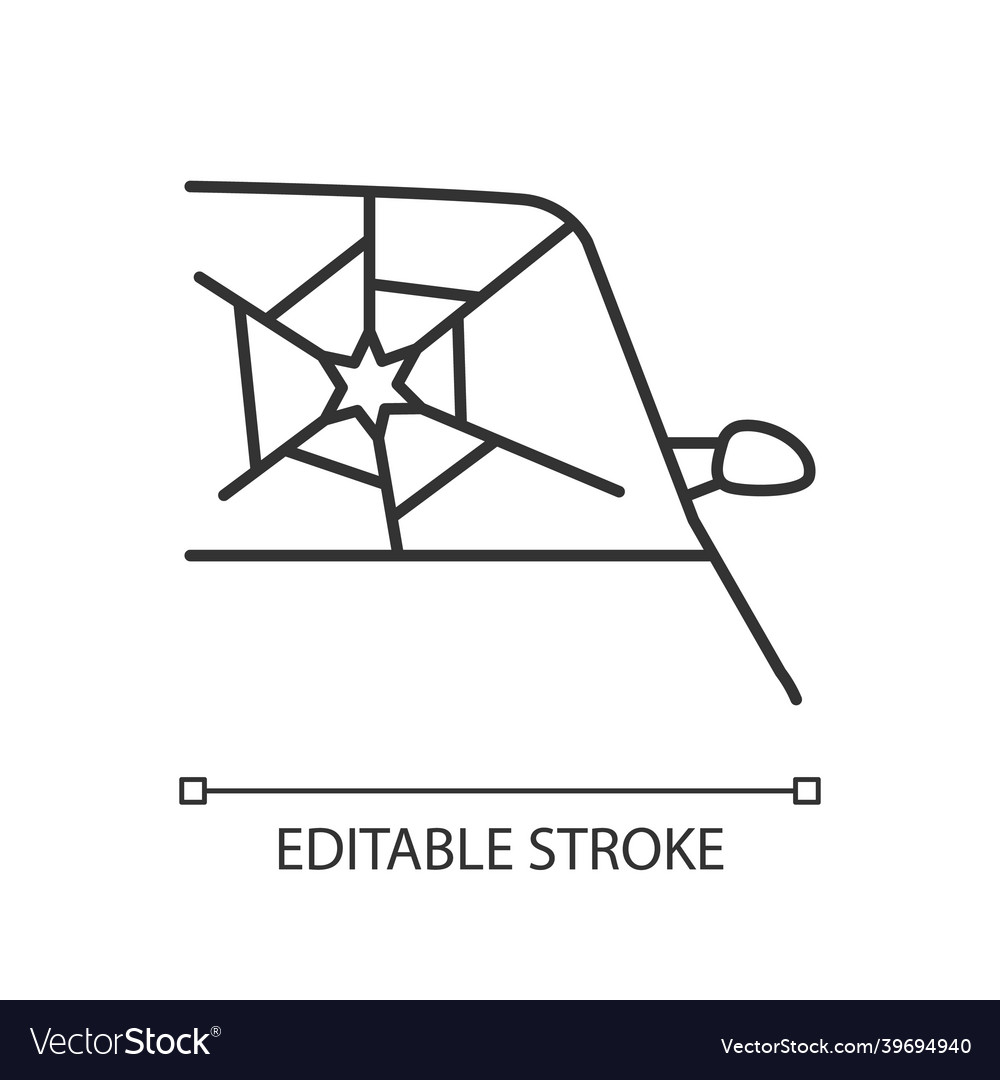 Broken car glass linear icon