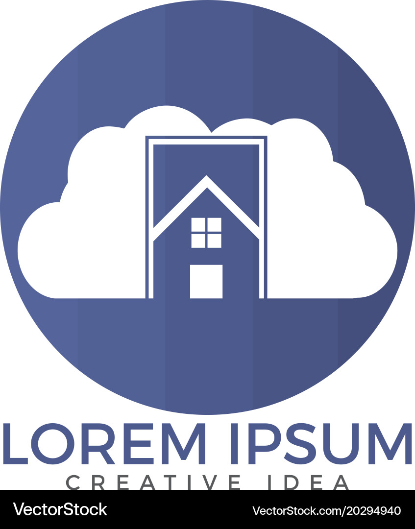 Cloud house logo design Royalty Free Vector Image