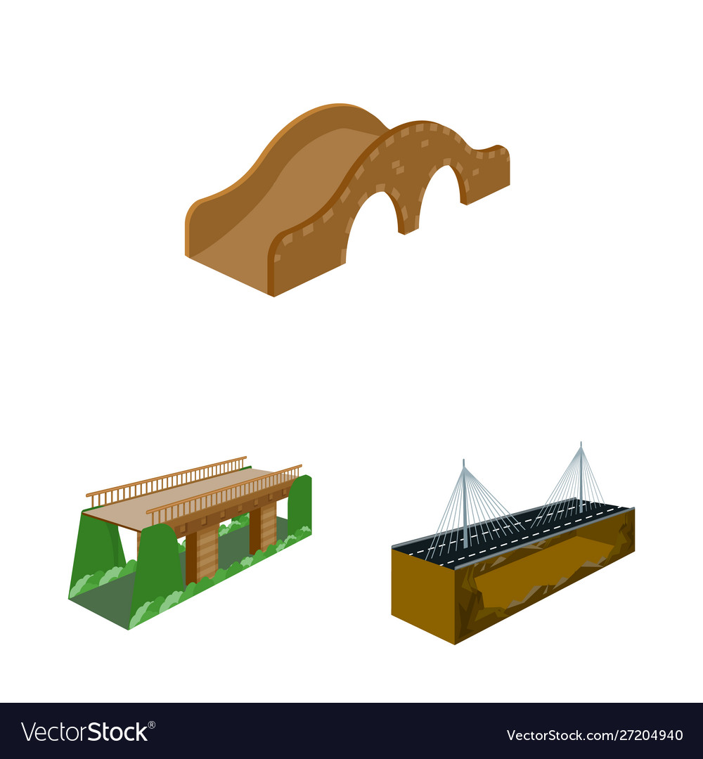 Isolated object bridgework and architecture vector image Isolated object bridgework and architecture