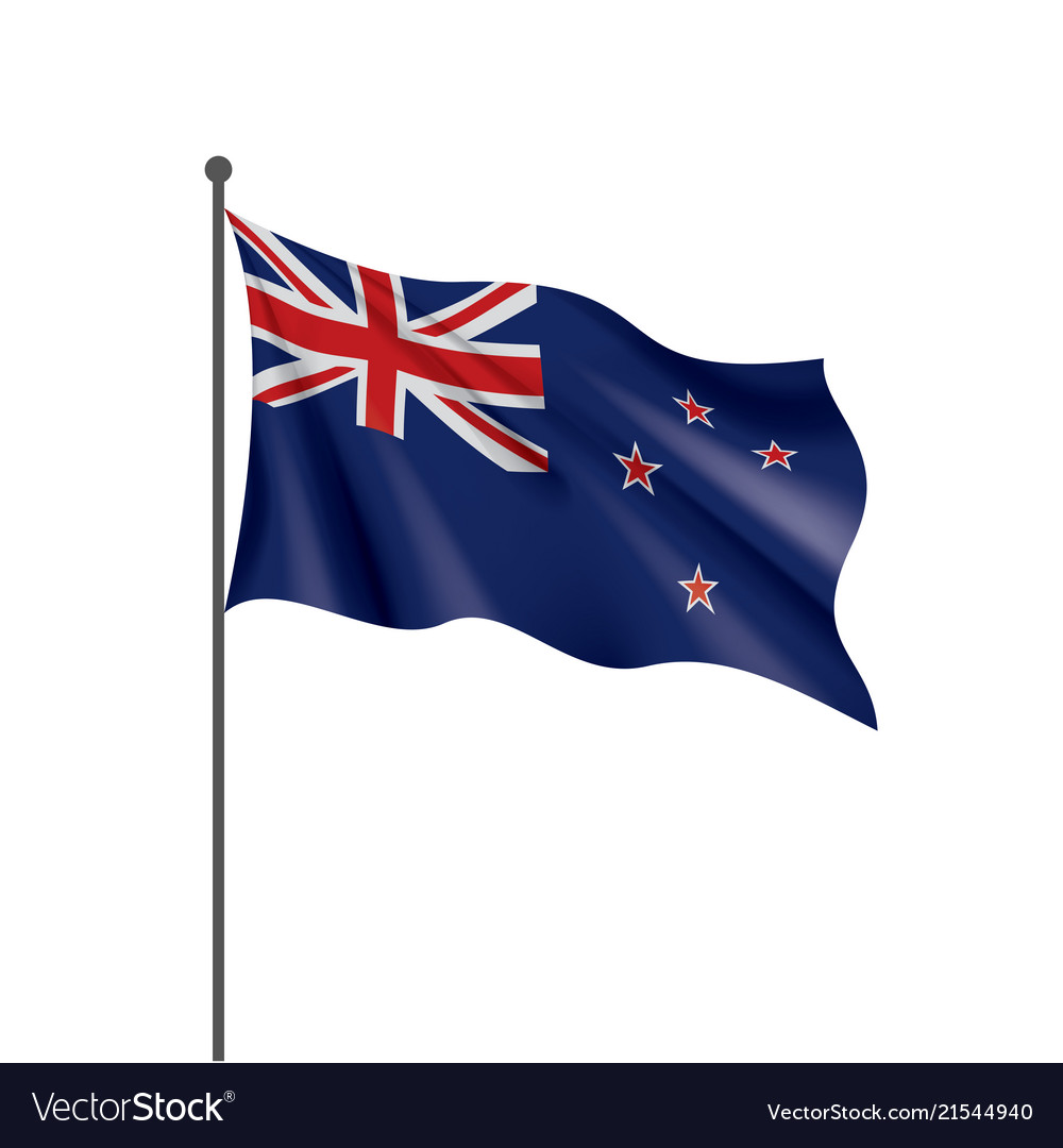 New zealand flag on a white Royalty Free Vector Image