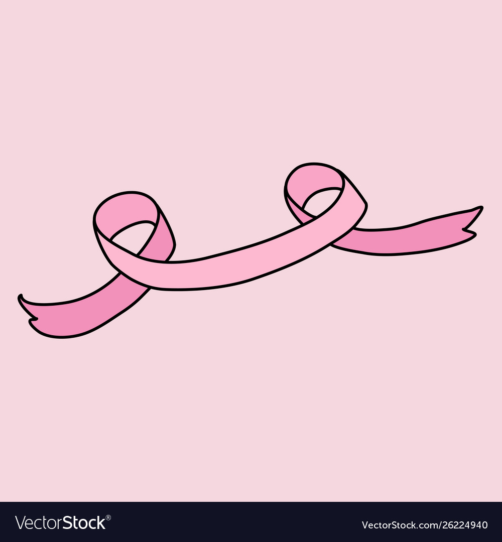 Pink Ribbon Icon Sketch Royalty Free Vector Image 0937