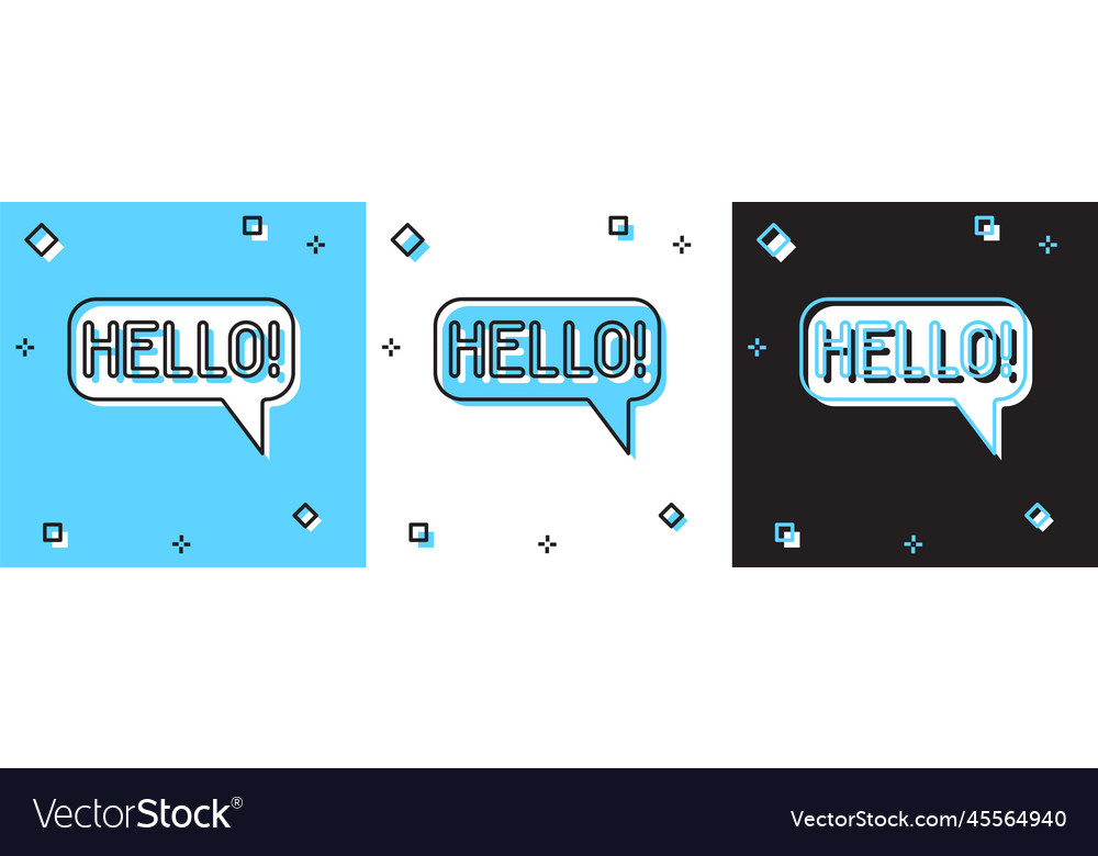 Set hello in different languages icon isolated vector image Set hello in different languages icon isolated