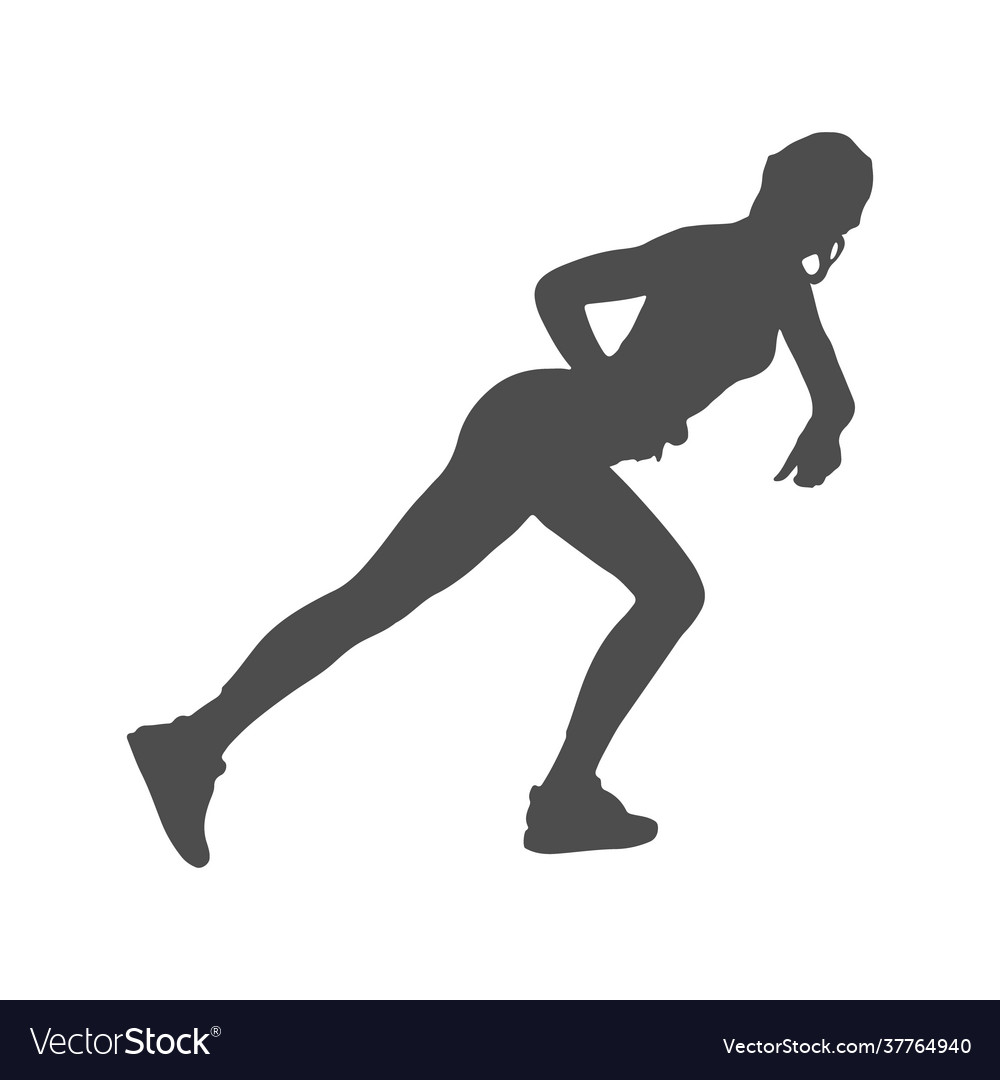 Silhouette an athlete sports training Royalty Free Vector