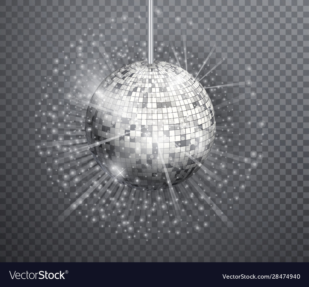 Silver disco ball shining club symbol