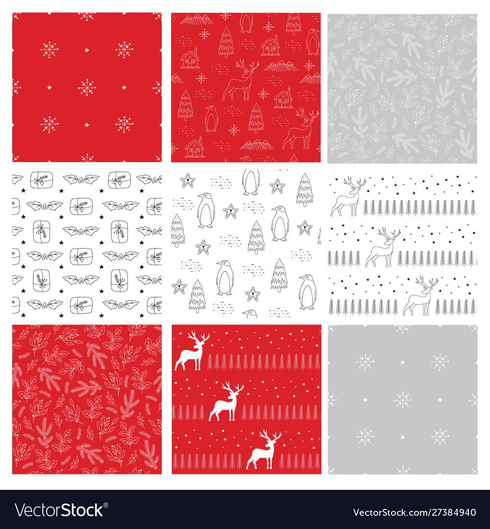 Simple classic xmas seamless pattern