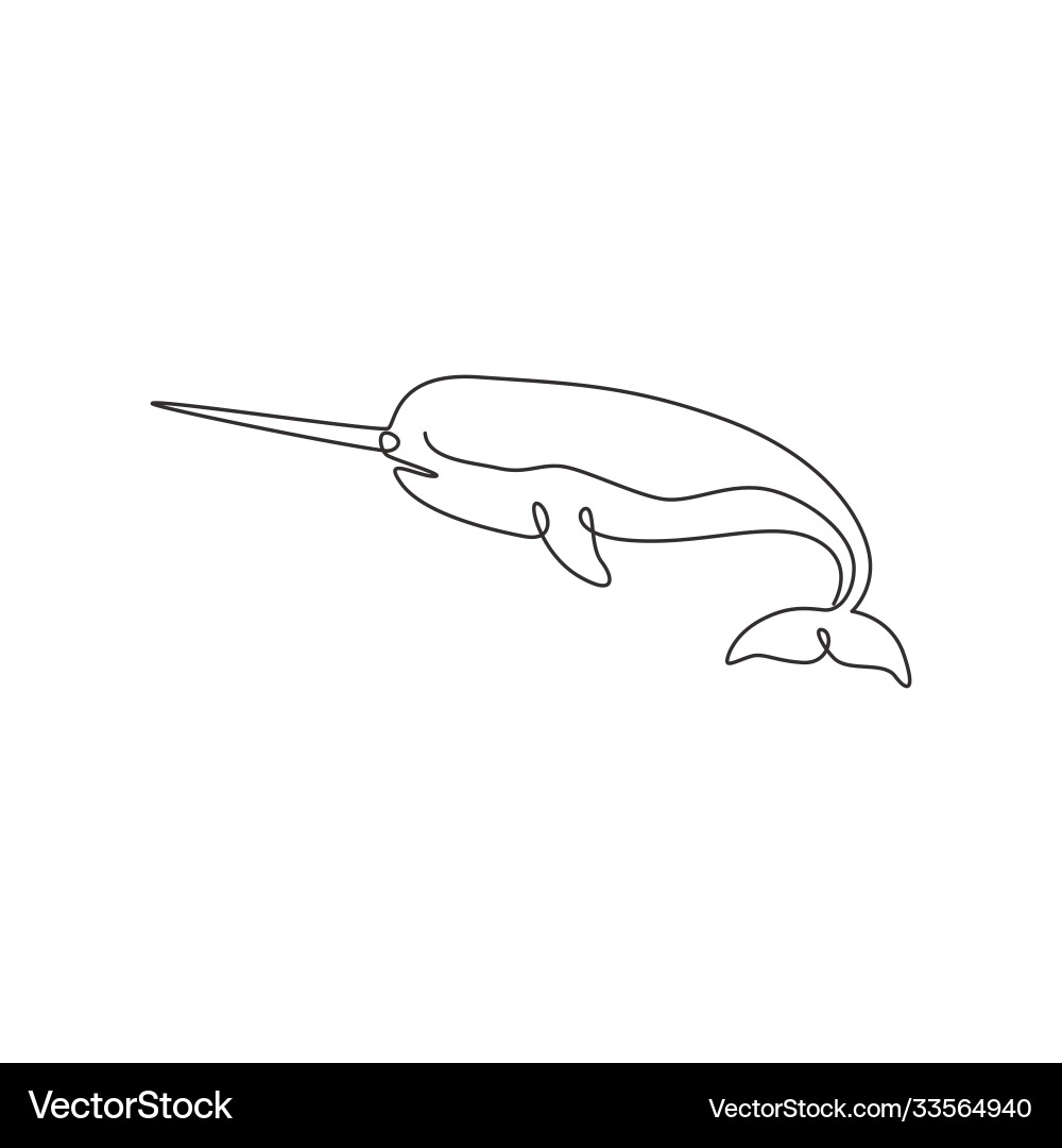 Single continuous line drawing adorable Royalty Free Vector