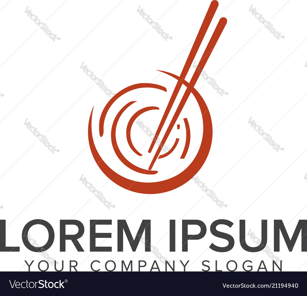 Sushi logo design concept template Royalty Free Vector Image