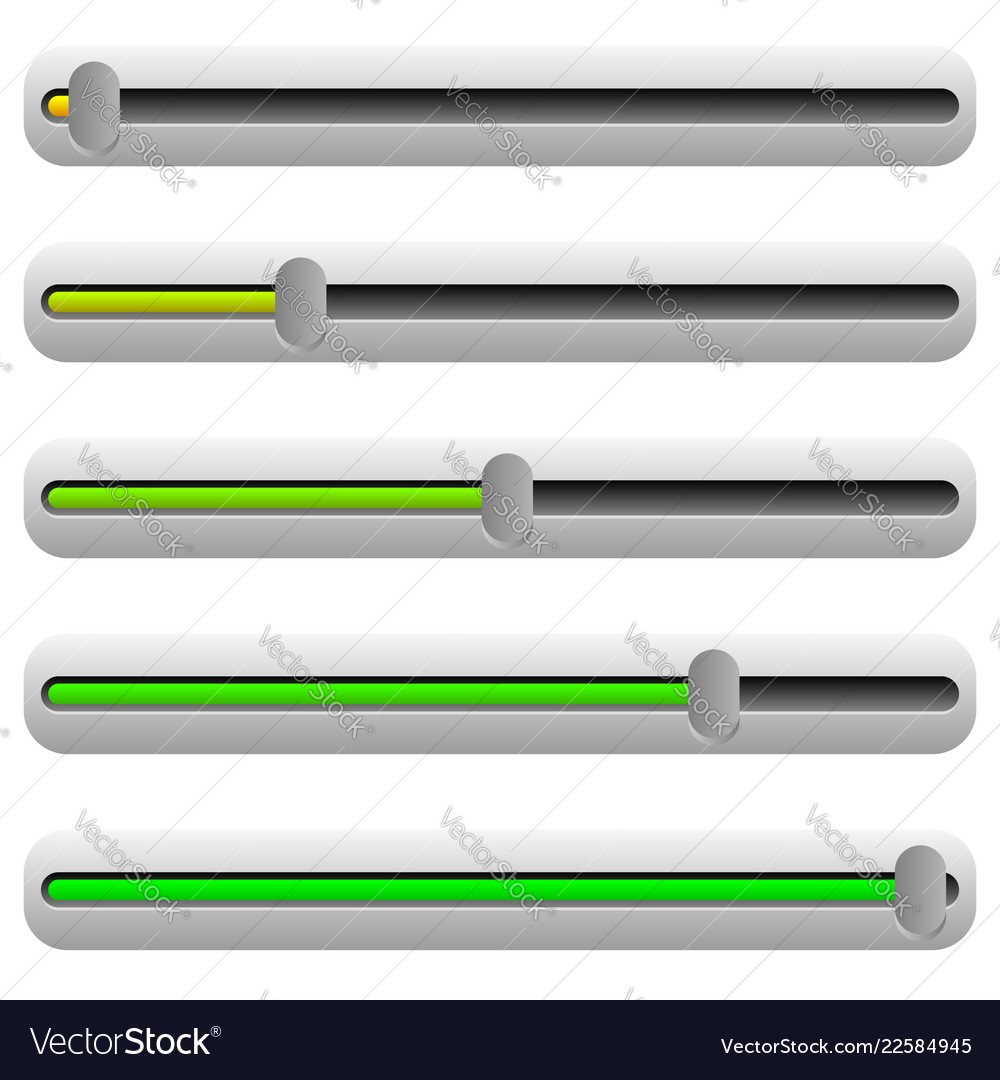 Adjuster slider with yellow and green color ui vector image Adjuster slider with yellow and green color ui