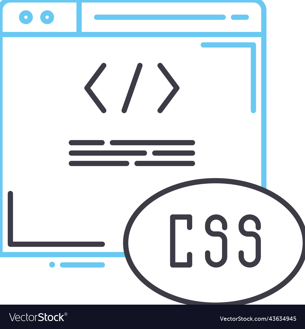 Css line icon outline symbol vector image Css line icon outline symbol