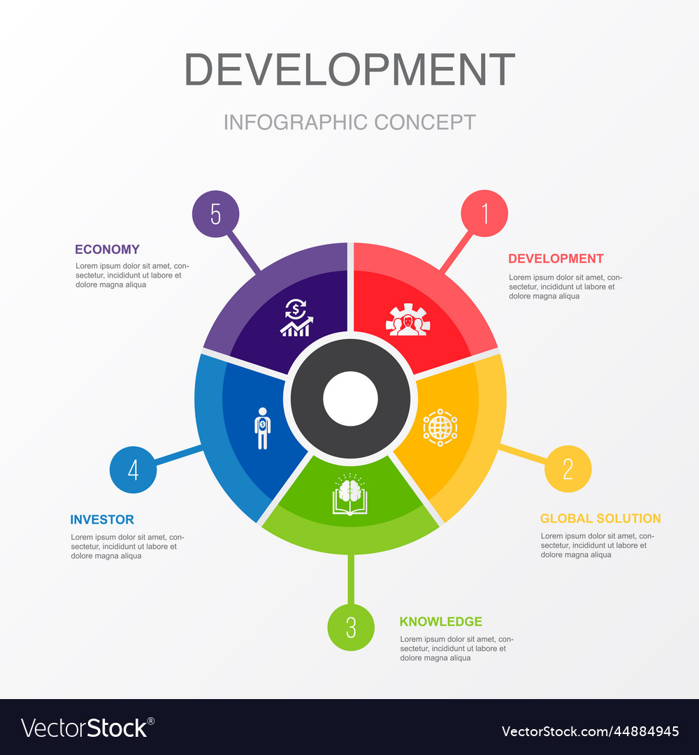 Development global solution knowledge investor Vector Image