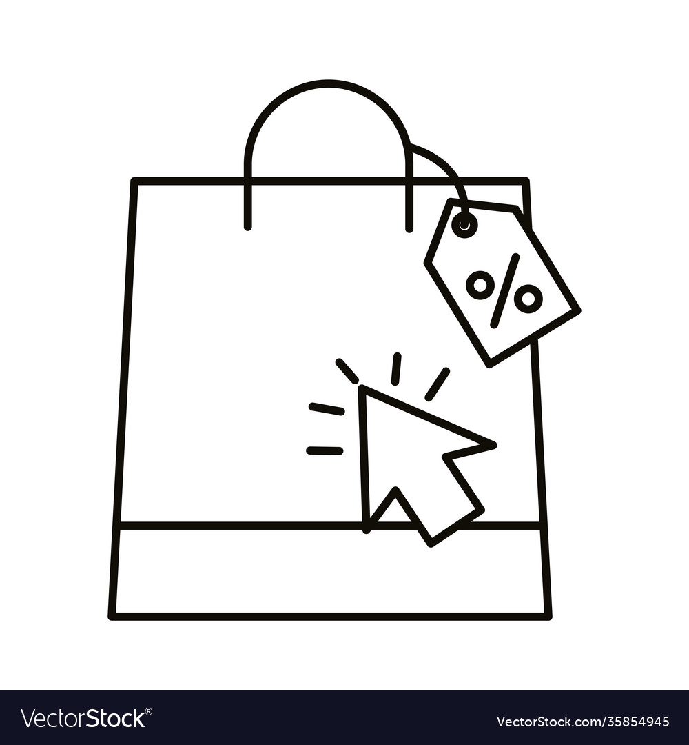 Digital marketing bag with label and cursor line