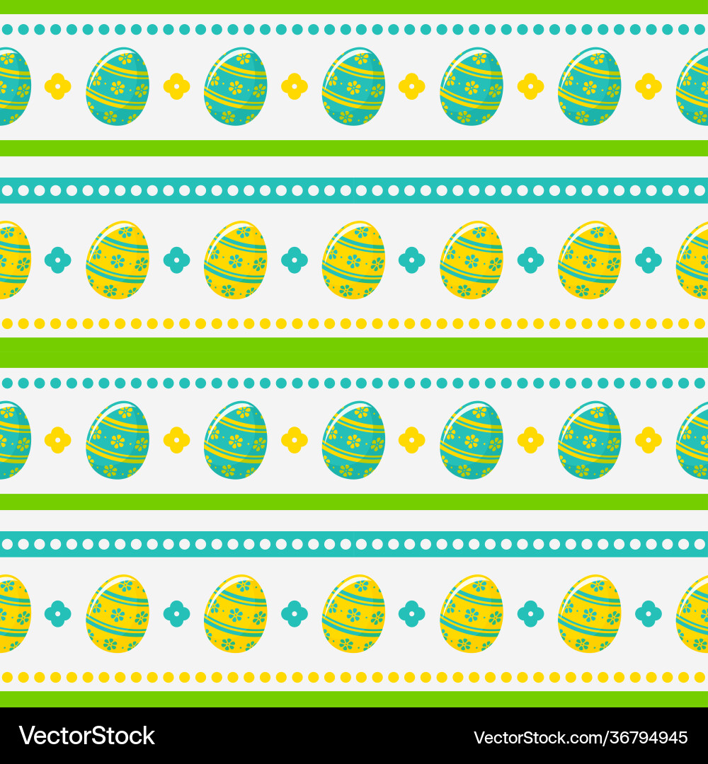 Easter seamless pattern with painted eggs Vector Image