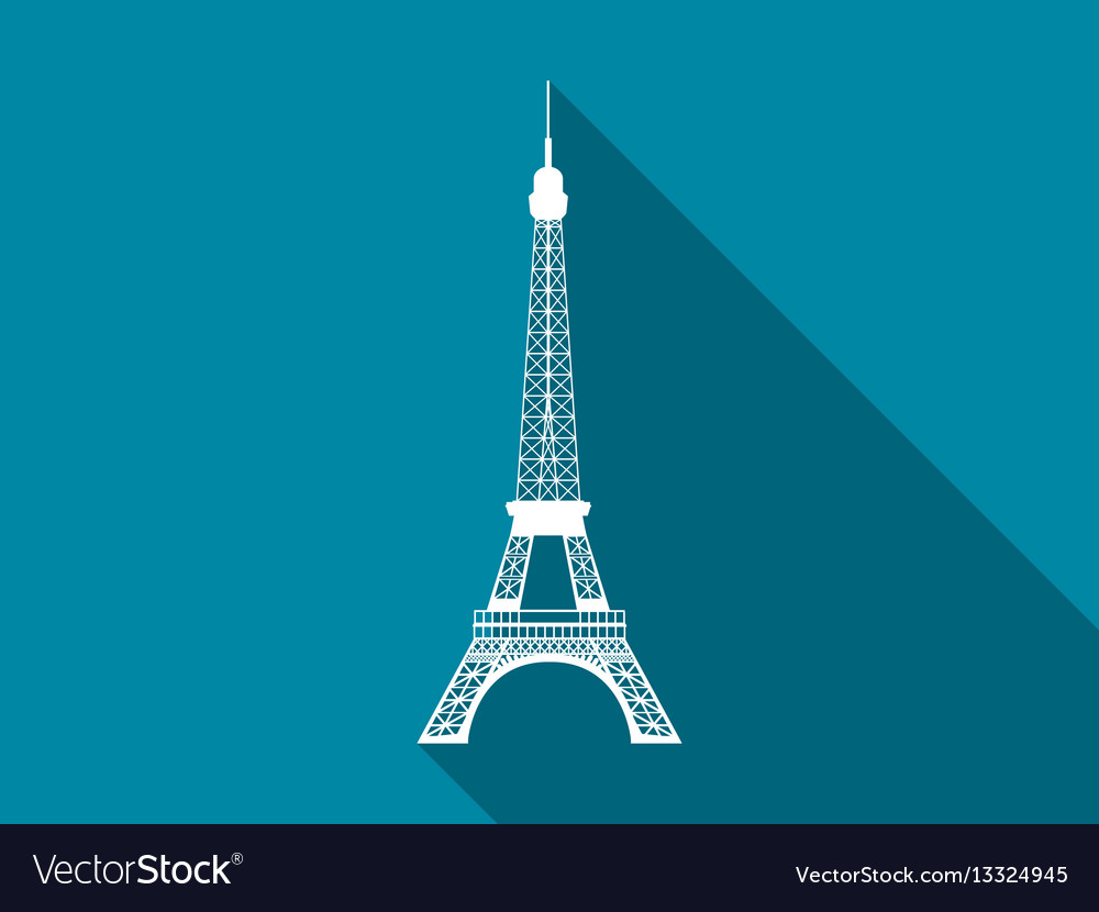 Eiffel Tower Flat Icon with Shadow