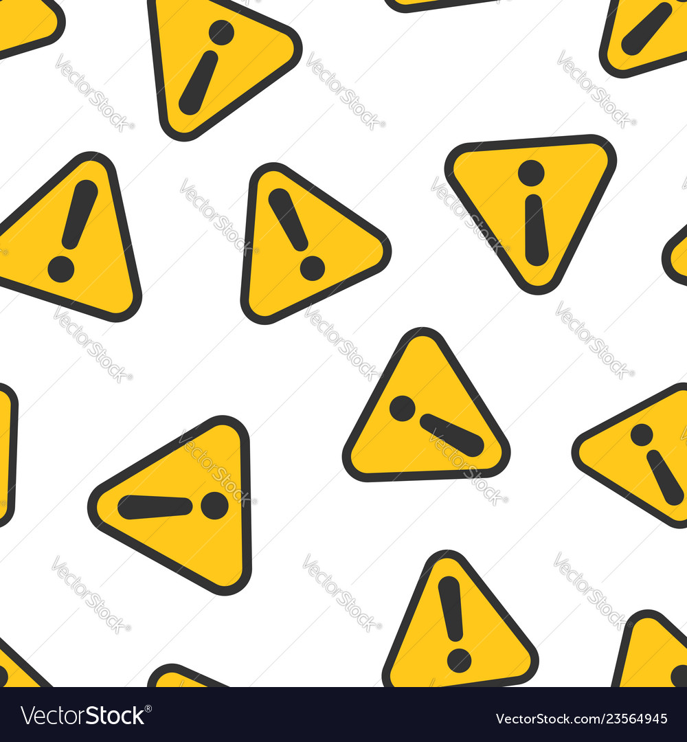 Exclamation mark icon seamless pattern background vector image Exclamation mark icon seamless pattern background