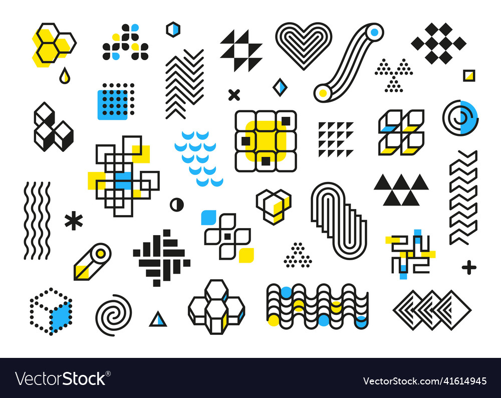 Memphis minimal geometric shapes business shaping Vector Image