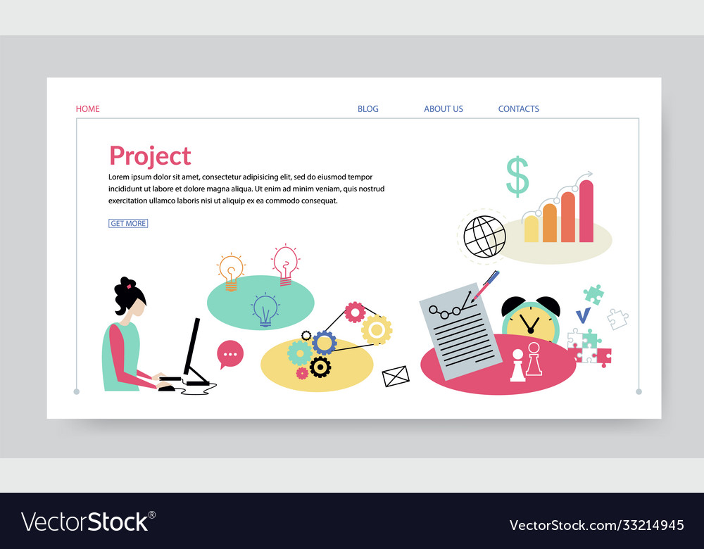 Project concept creative website template Vector Image