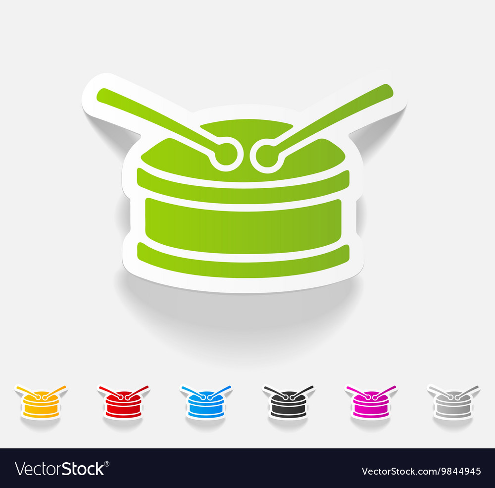 Realistic design element drum