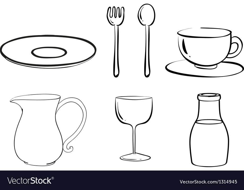 Silhouettes Of Tablewares Royalty Free Vector Image silhouettes-of-tablewares-royalty-free-vector-image