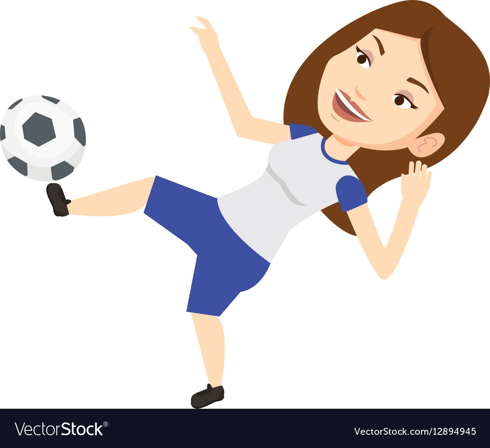 Soccer player kicking ball Royalty Free Vector Image