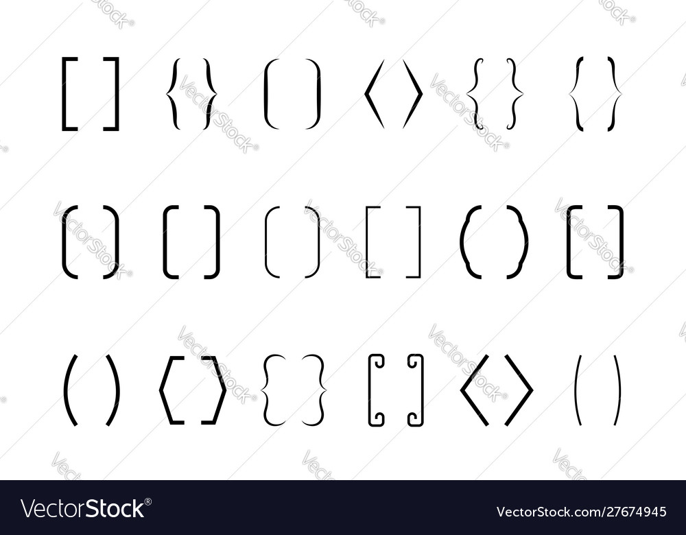 Text bracket set Royalty Free Vector Image VectorStock