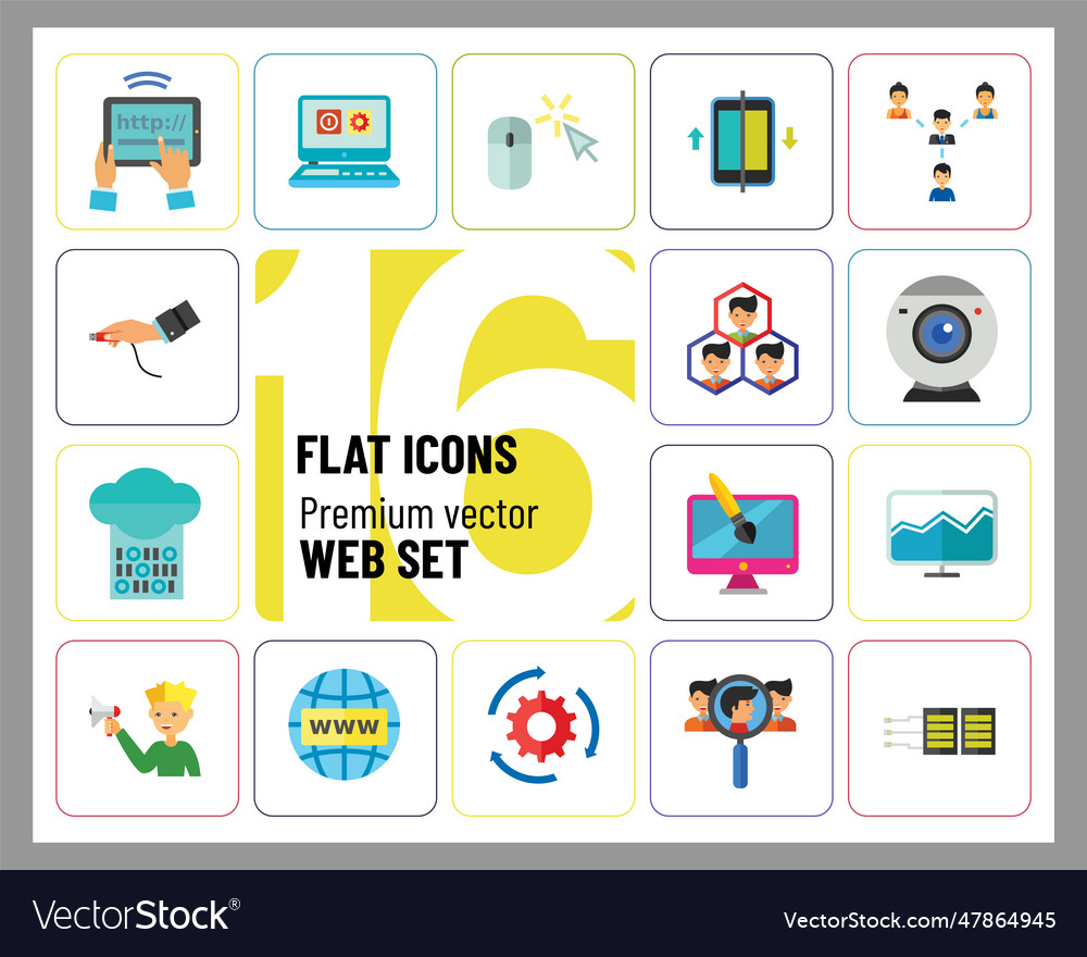 Web icon set vector image Web icon set