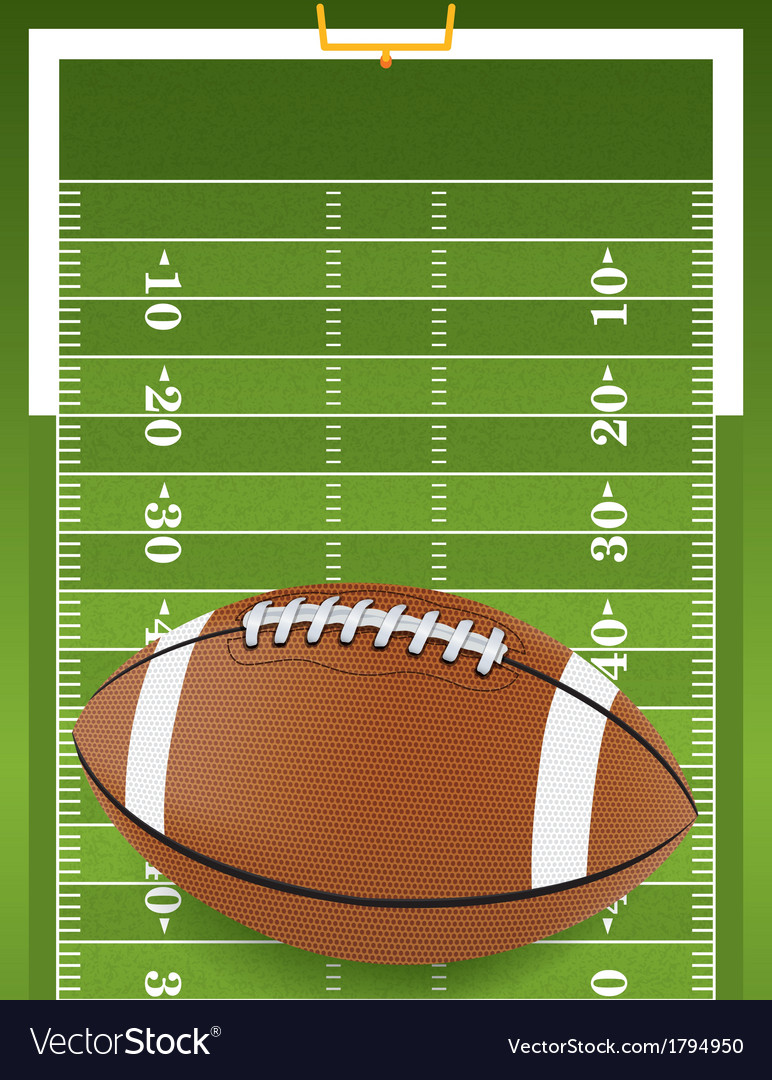 American football and field Royalty Free Vector Image