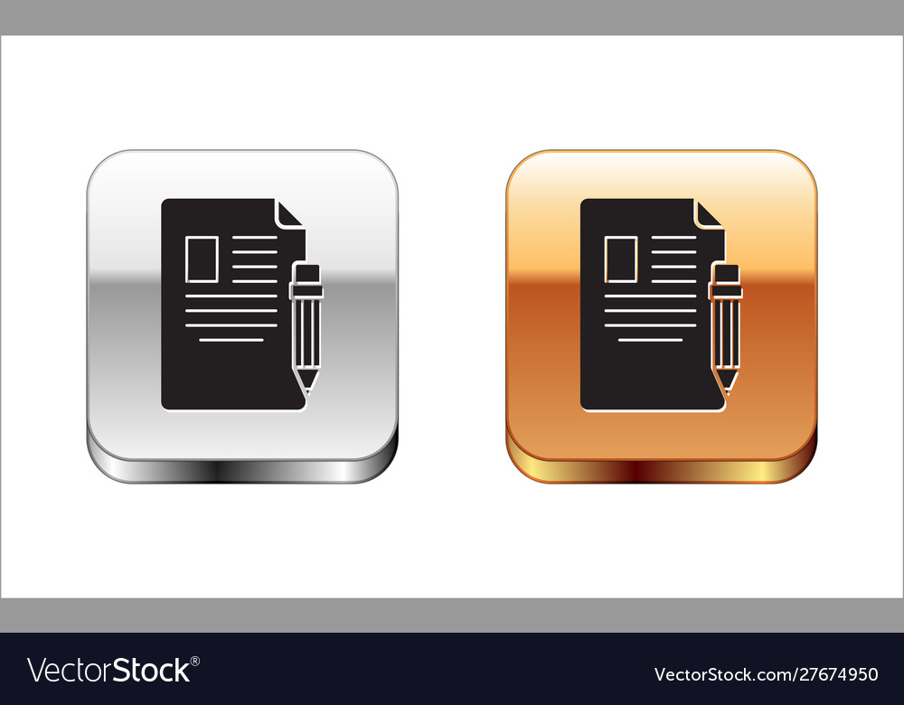 Black exam sheet and pencil with eraser icon