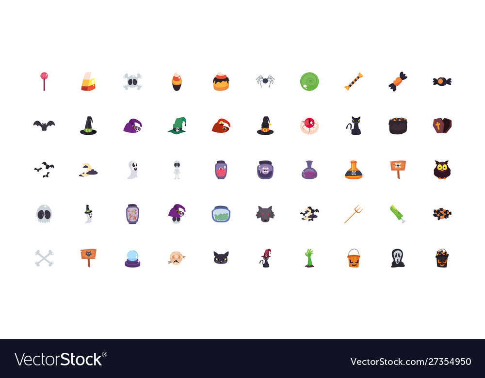 Bundle halloween with set icons