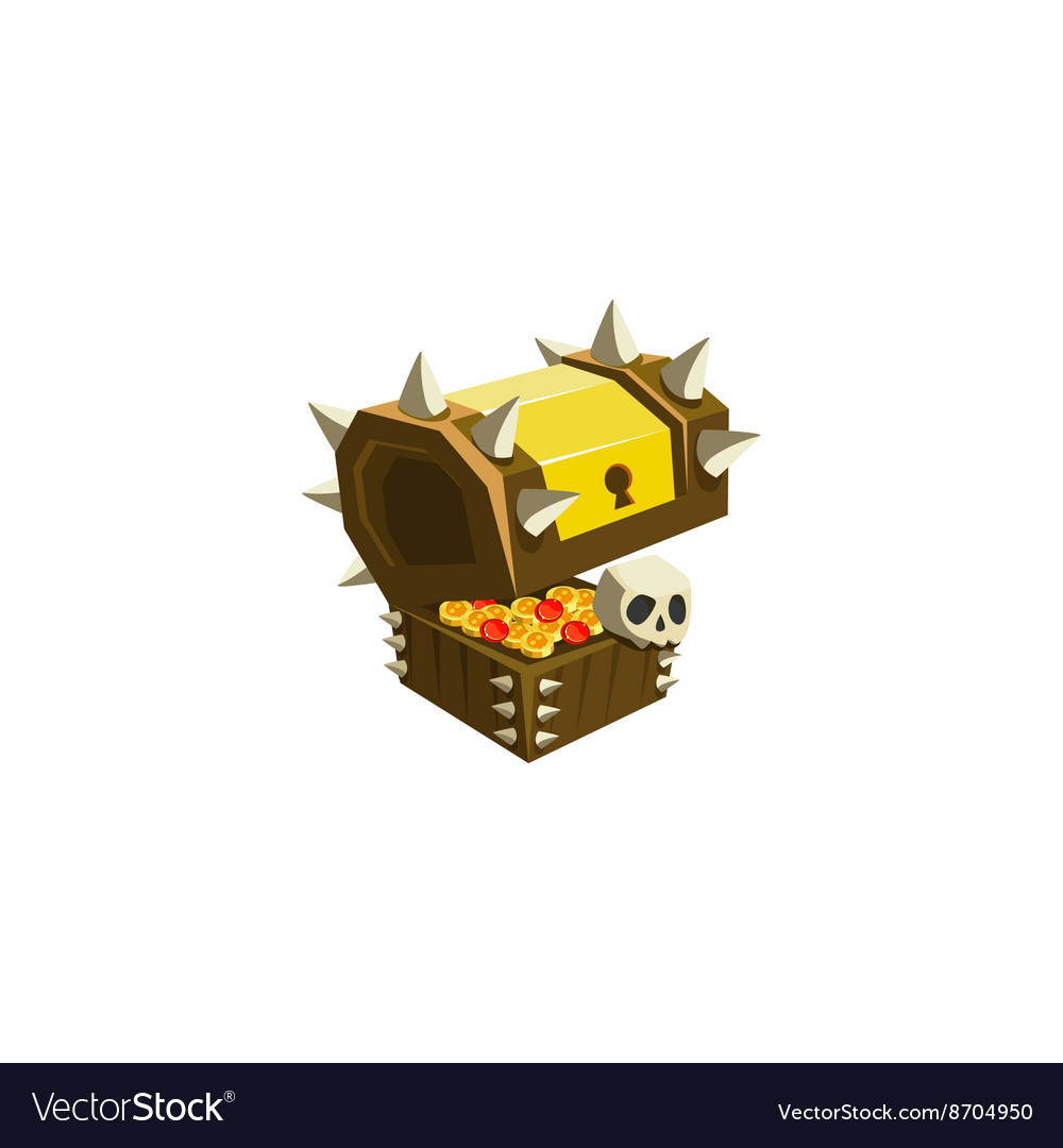 Chest with treasure toy icon