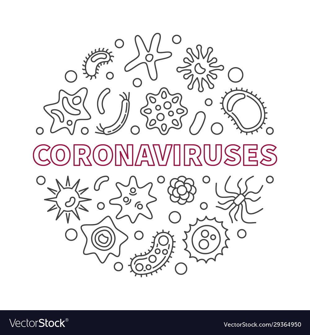 Coronaviruses concept round